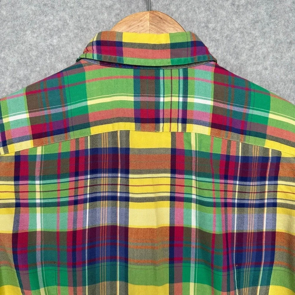 Polo Ralph Lauren Custom Fit Plaid Long Sleeve Shirt Men's Size M Multi Color